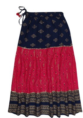 V-MART Printed Girls Regular Blue Skirt