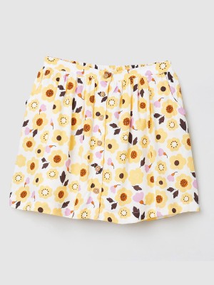 MAX Printed Girls Regular White Skirt