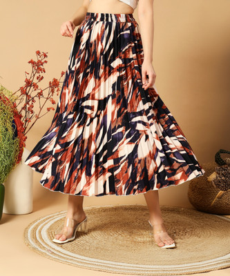 ZWERLON Abstract Women A-line Multicolor Skirt