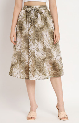NUEVOSDAMAS Printed Women Pleated Multicolor Skirt