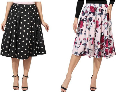 Manat Diva Printed, Polka Print Women A-line Multicolor Skirt