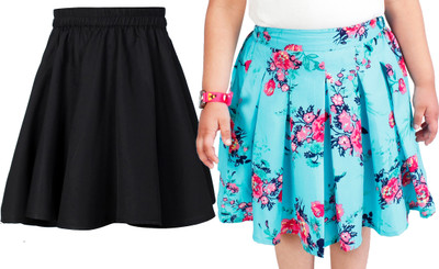 R Cube Floral Print Girls Flared Multicolor Skirt