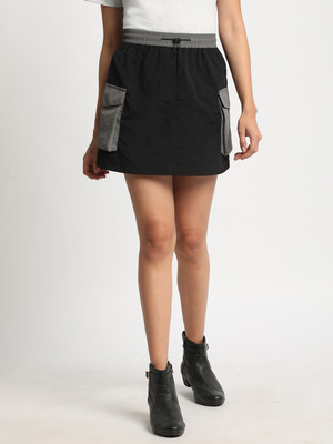 Bene Kleed Solid Women Regular Black Skirt