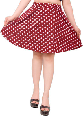 FF CREATIONS Printed Women Flared Red Skirt