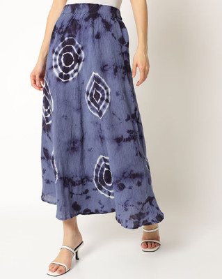 Sakura Dyed Women Regular Grey Skirt
