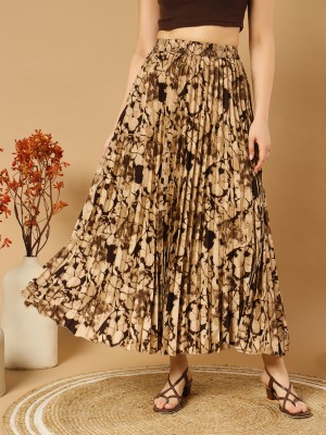 ZWERLON Dyed Women A-line Brown Skirt