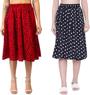 Mannat Diva Printed Women A-line Multicolor Skirt