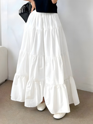 GSFASHIONCRAFT Solid Women Flared White Skirt