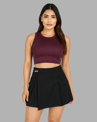BEBONLOLO Solid Women Wrap Around Black Skirt