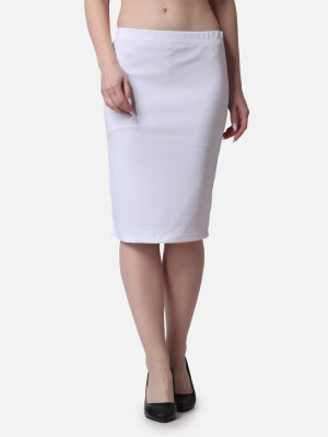 METRONAUT Solid Women Pencil White Skirt