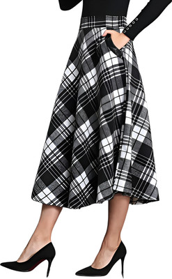 HouseOfCommon Checkered Women Skorts Multicolor Skirt