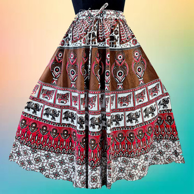 Homezilla Printed Women Flared Multicolor Skirt