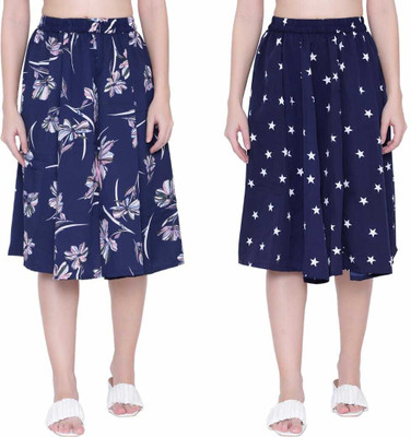 Mannat Diva Printed Women A-line Multicolor Skirt