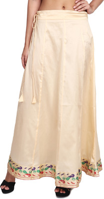 RAMESHWARAM FABRICS Floral Print Women Flared Gold Skirt