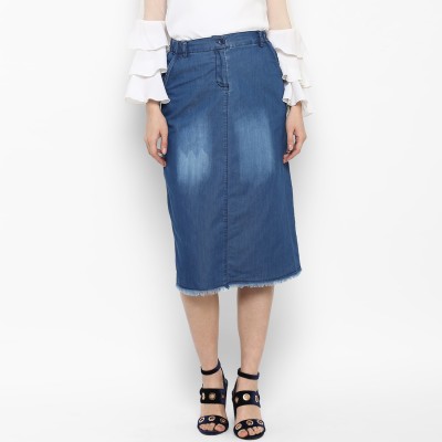 STYLESTONE Washed Women Regular Blue Skirt