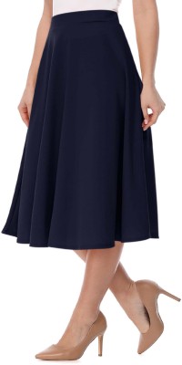 BHUTAIYA Solid Women A-line Blue Skirt