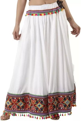 raghudas Solid Women Regular White Skirt