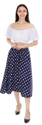 AKSHA CREATION Floral Print Women Flared Blue Skirt