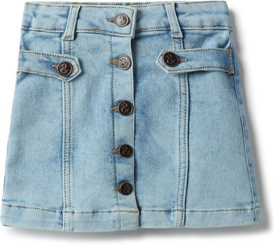 ANISHAN FASHION TRENDS Solid Baby Girls Regular Blue Skirt