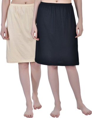 Aimly Solid Women Regular Beige, Black Skirt