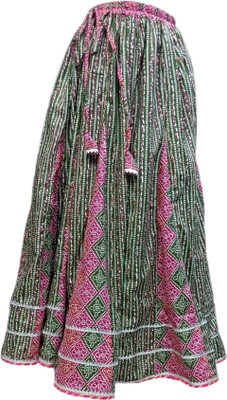 ROSEWORLD FASHION Floral Print Women Flared Multicolor, Pink, Green Skirt