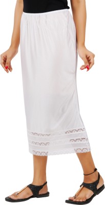 Wemyc Solid Women A-line White Skirt