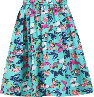 FGL Floral Print Girls Gathered Multicolor Skirt