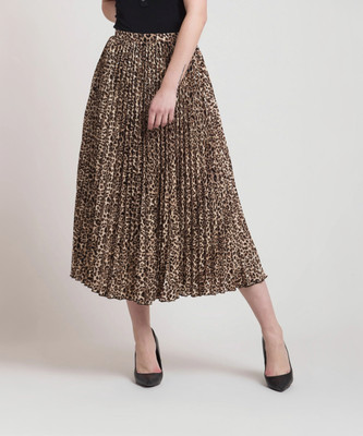 Deklook Animal Print Women Flared Multicolor Skirt