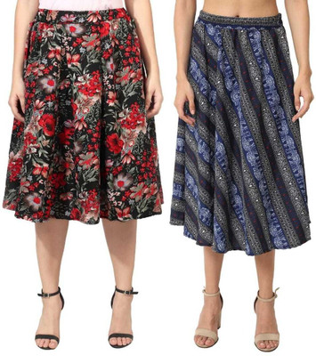 MAIYYAA COLLECTION Printed Women Asymetric Multicolor Skirt