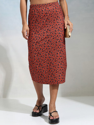 Tokyo Talkies Printed Women Pencil Multicolor Skirt