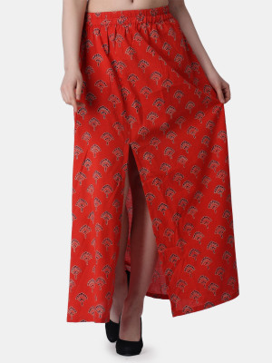 METRONAUT Printed Women Flared Red Skirt