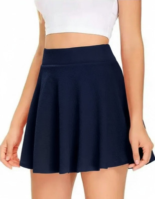 RD DESIGN Solid Women Flared Blue Skirt