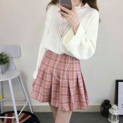 ATF Self Design Women Pleated Pink Skirt