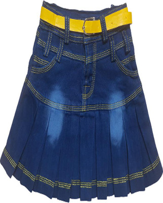 KKndSONSAG Self Design Girls Regular Blue Skirt