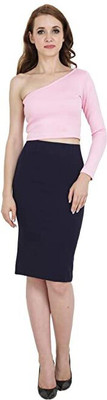 HRIKSHIKA FASHION Solid Women Pencil Dark Blue Skirt