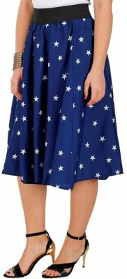 YOROTO FASHION Printed Women Flared Blue, White Skirt