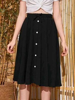 Kewal Self Design Women A-line Black Skirt