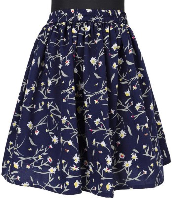 FGL Floral Print Girls Gathered Blue Skirt