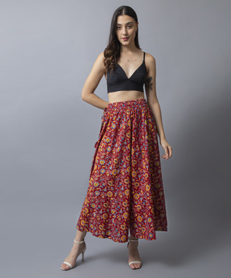 legitlooks Printed Women Flared Multicolor Skirt