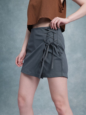 Roadster Solid Women Skorts Green Skirt