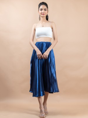 TISTABENE Solid Women Regular Blue Skirt