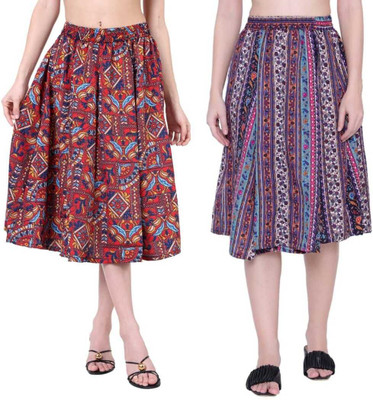 MAIYYAA COLLECTION Printed Women A-line Black Skirt