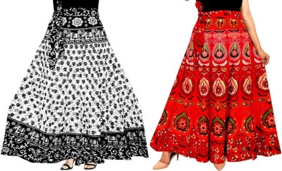 Payuri-Fashion Animal Print Women Wrap Around Black Skirt
