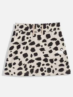 PUMA Printed Girls Straight Beige Skirt