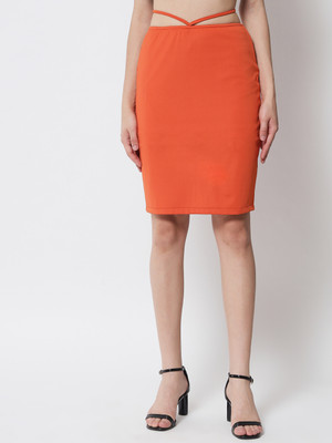 METRONAUT Solid Women Regular Red Skirt
