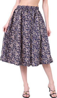 Mannat Diva Printed Women A-line Multicolor Skirt