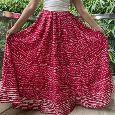 JAIPUR RAJWADA Printed Women Flared Pink Skirt