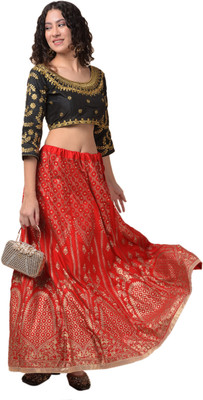 A R SILK DUPATTA HUB Printed Women Skorts Red Skirt