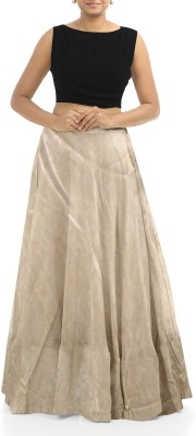 Garvi Gurjari Solid Women Regular Gold Skirt