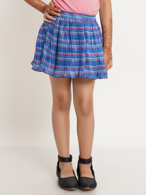 CREATIVE KID'S Printed Girls A-line Blue Skirt